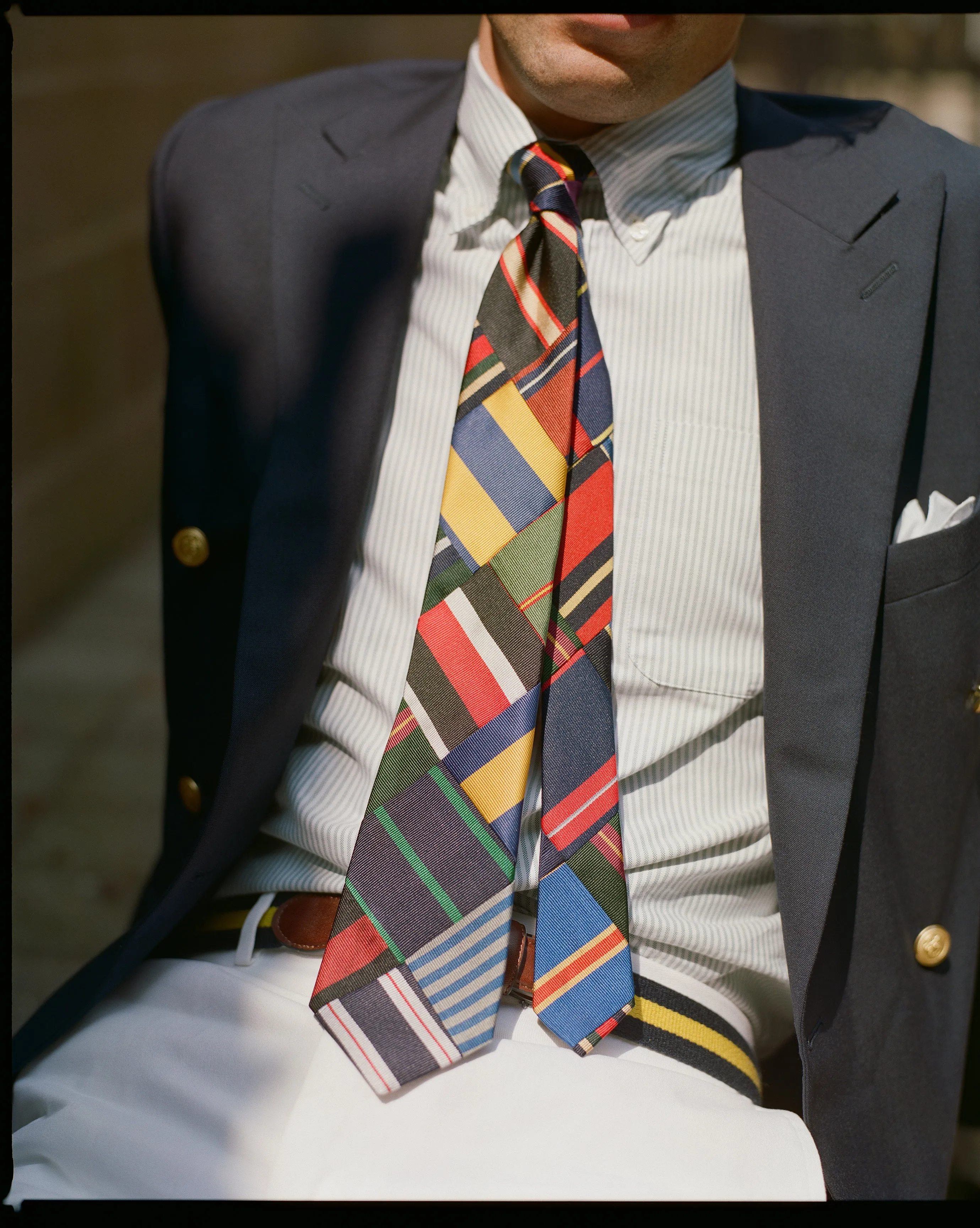 Made-in-USA Patchwork Stripe Tie sold by J. Press product image thumbnail 3