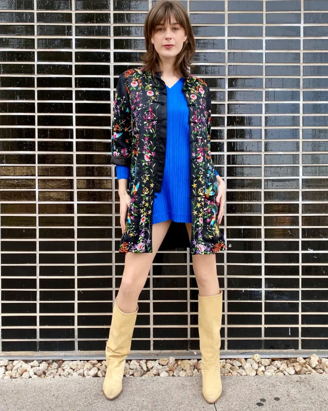 Secret Garden Embroidered Silk Jacket sold by Feathers Vintage