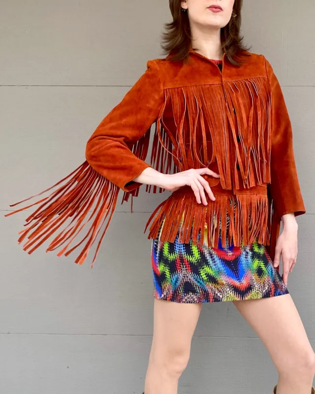 Rust Western Brown Suede Jacket sold by Feathers Vintage