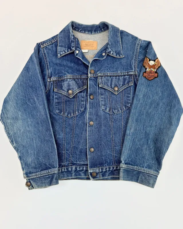 Harley Davidson Patched Levi's Jacket sold by Feathers Vintage