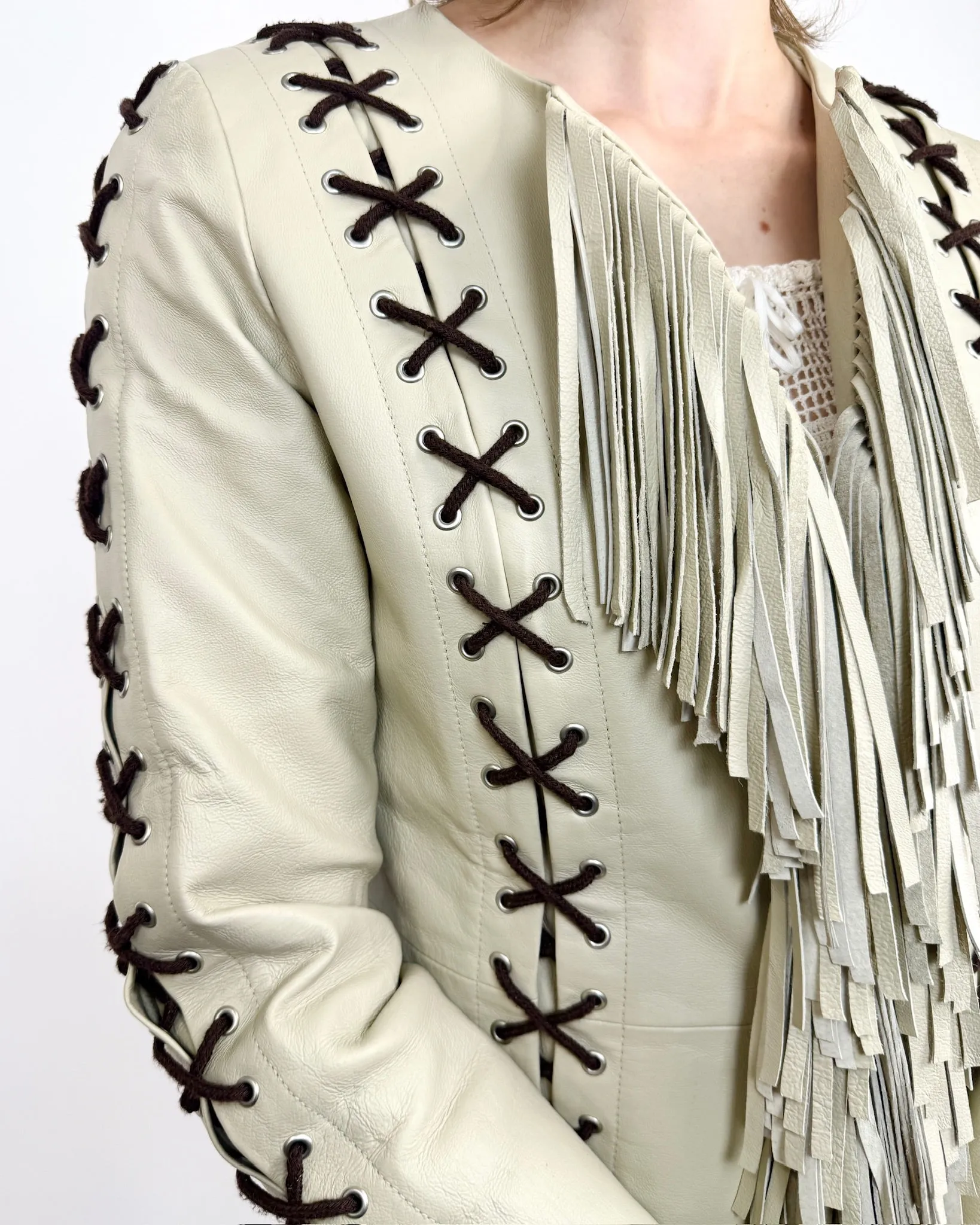 Don't Cross Me Lace Up Jacket sold by Feathers Vintage product image thumbnail 2