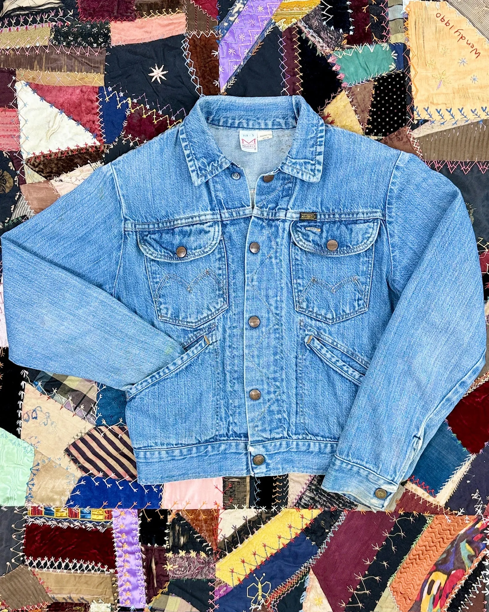 Embroidered Soft Denim Jacket sold by Feathers Vintage product image thumbnail 3