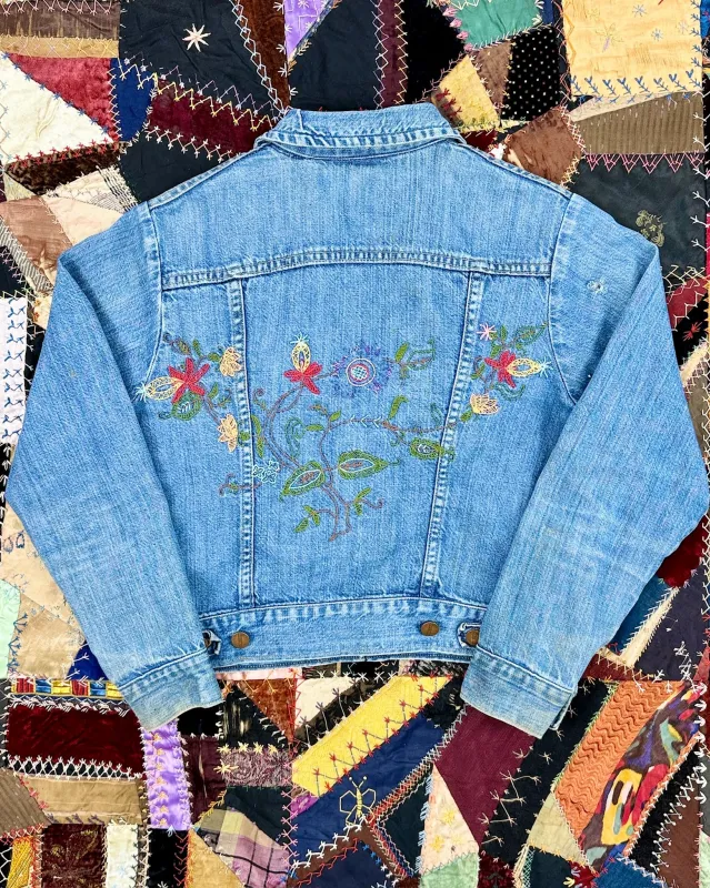 Embroidered Soft Denim Jacket sold by Feathers Vintage