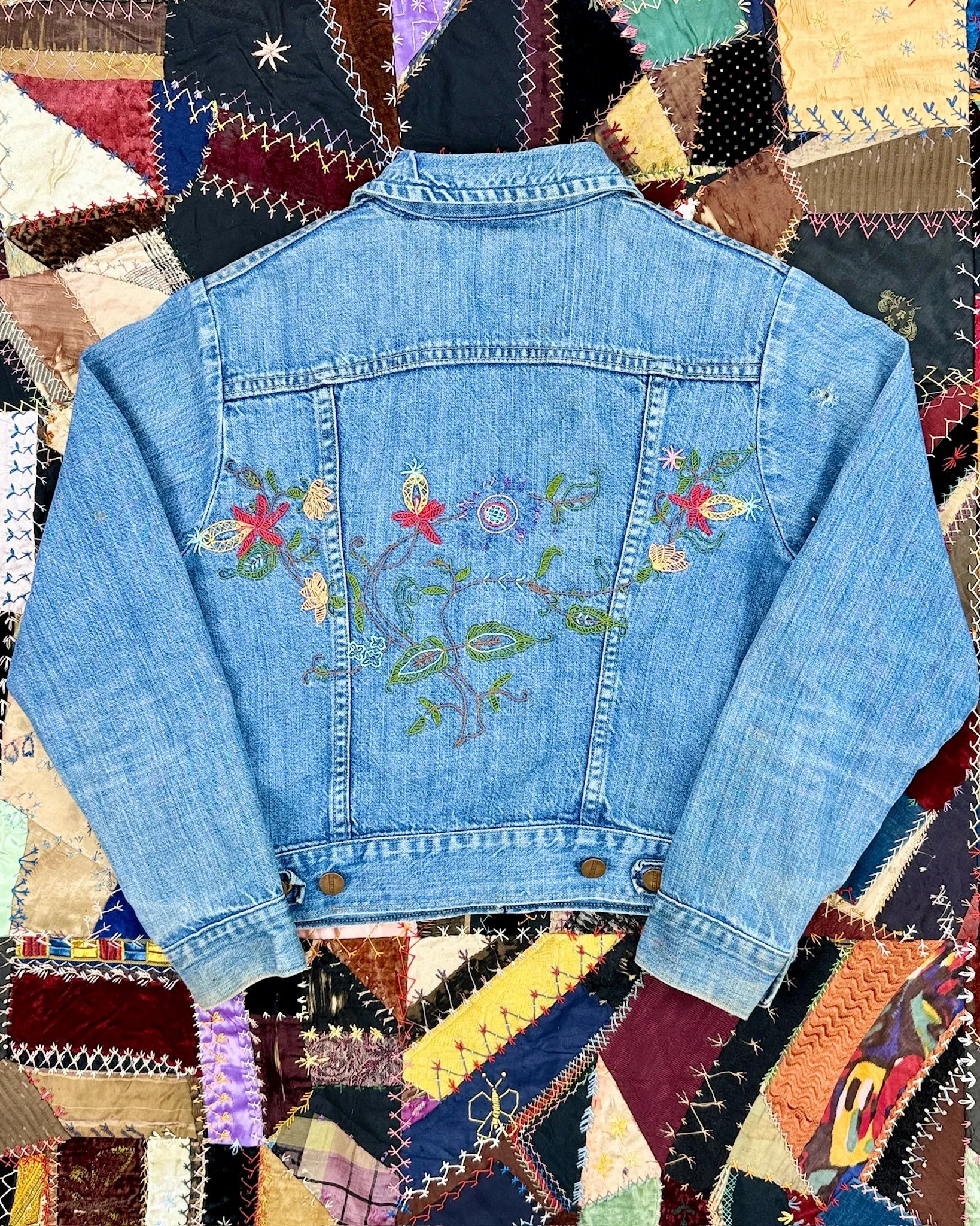 Embroidered Soft Denim Jacket sold by Feathers Vintage