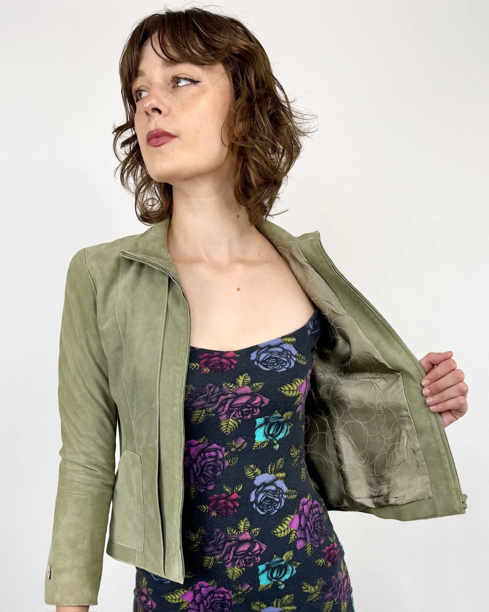 Chanel Pale Green Suede Jacket sold by Feathers Vintage product image thumbnail 2