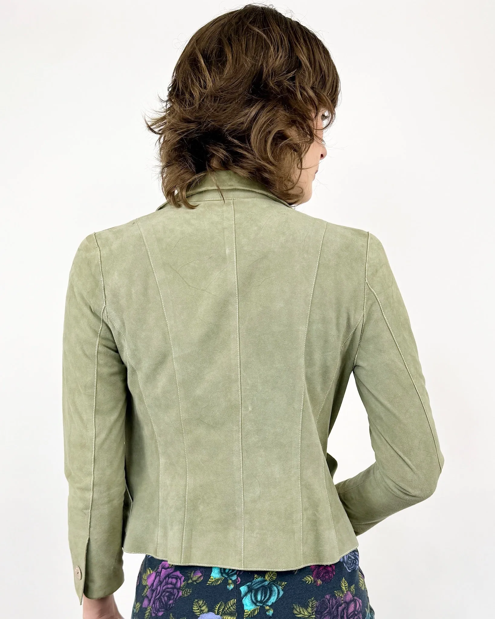 Chanel Pale Green Suede Jacket sold by Feathers Vintage product image thumbnail 4