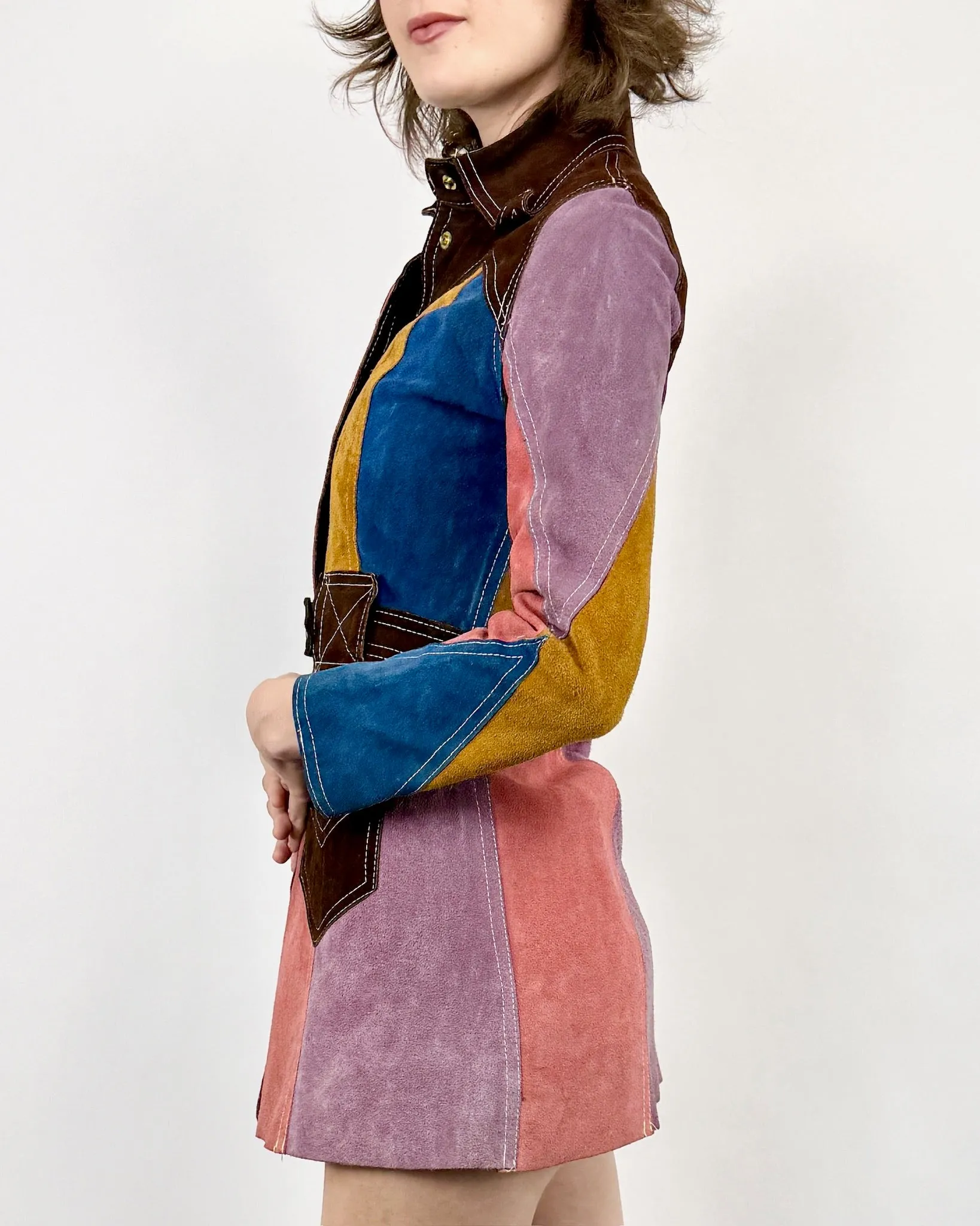 60s Colorblock Suede Jacket sold by Feathers Vintage product image thumbnail 4