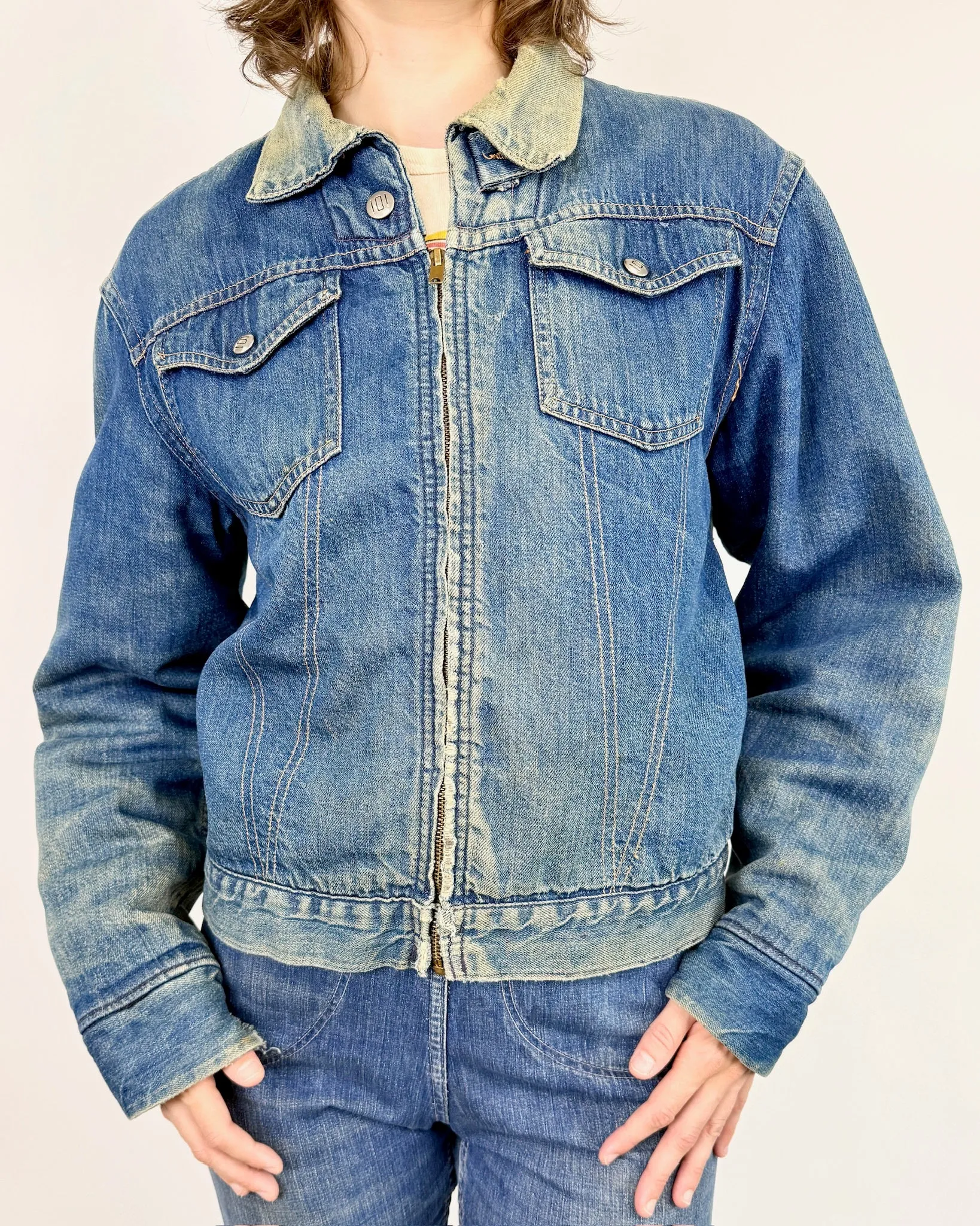 My Man Brando 1950s Lined Denim Jacket sold by Feathers Vintage product image thumbnail 2