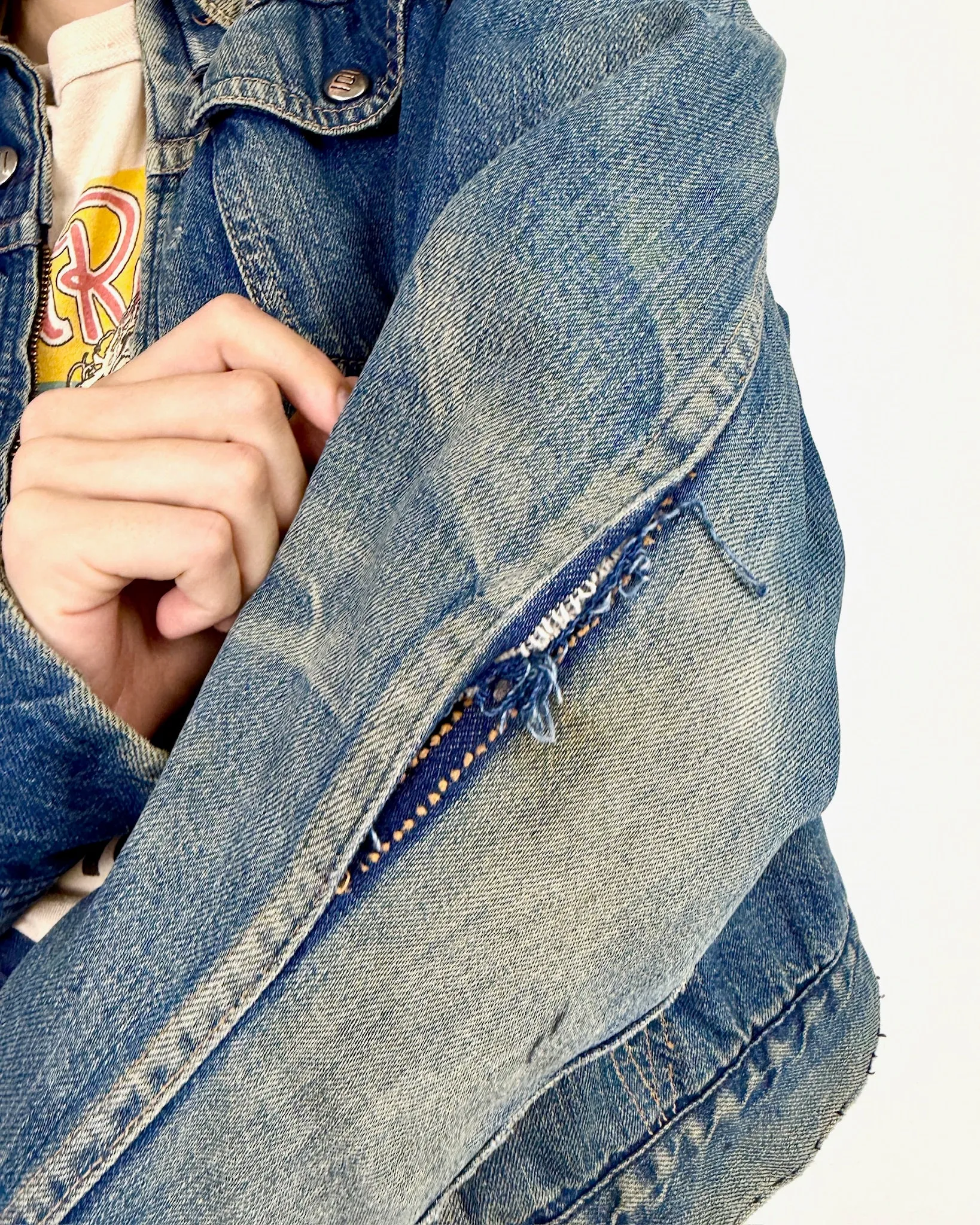 My Man Brando 1950s Lined Denim Jacket sold by Feathers Vintage product image thumbnail 3