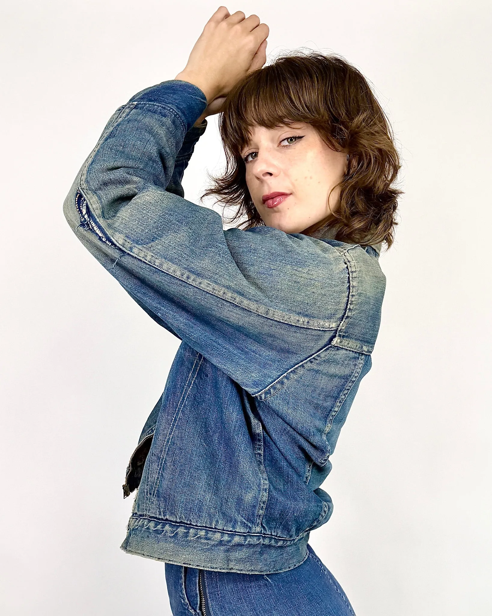 My Man Brando 1950s Lined Denim Jacket sold by Feathers Vintage product image thumbnail 4