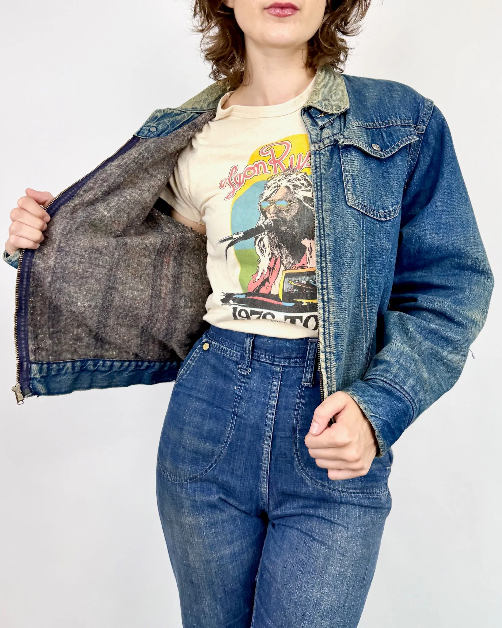 My Man Brando 1950s Lined Denim Jacket sold by Feathers Vintage