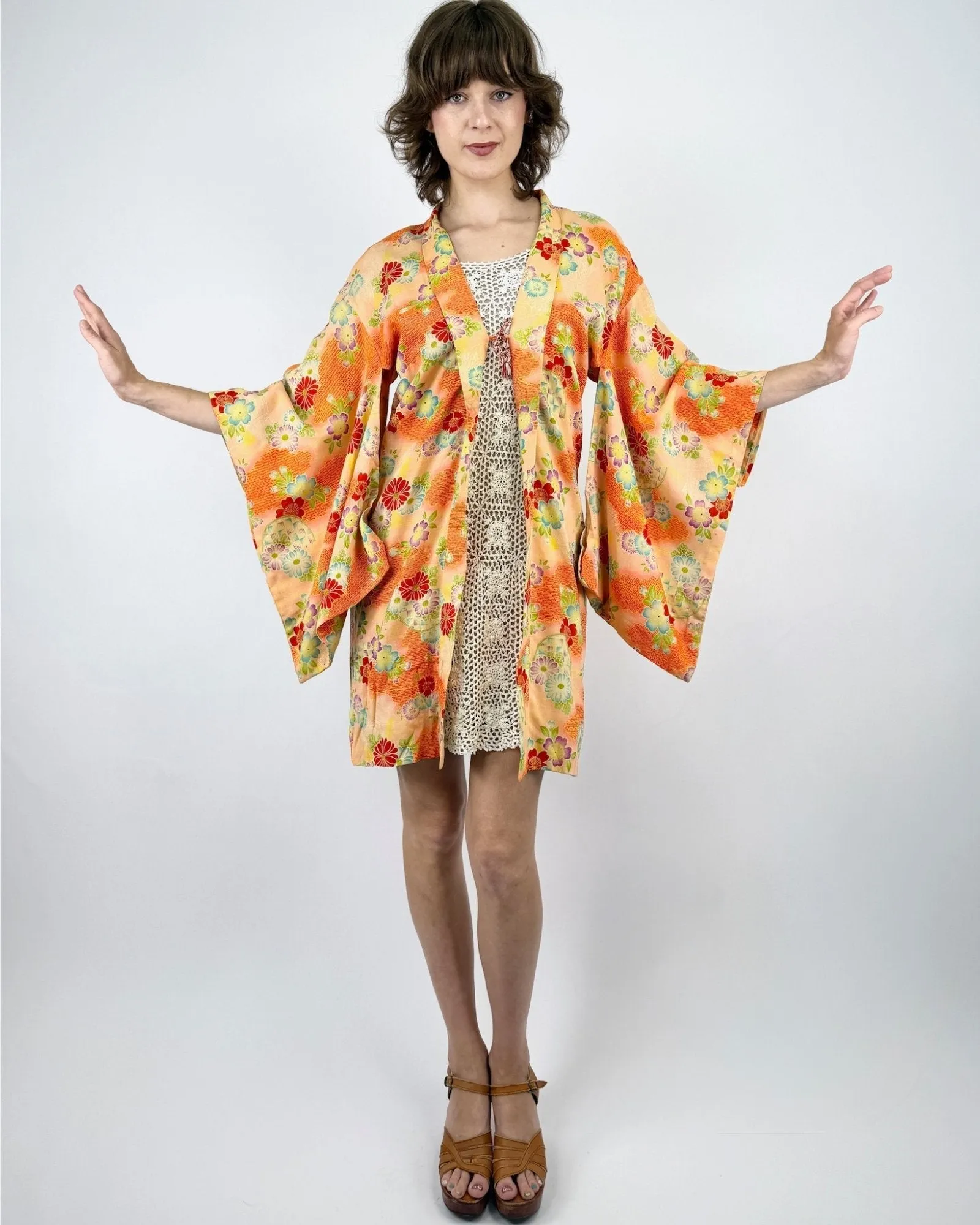 Orange Blossom Floral Kimono sold by Feathers Vintage