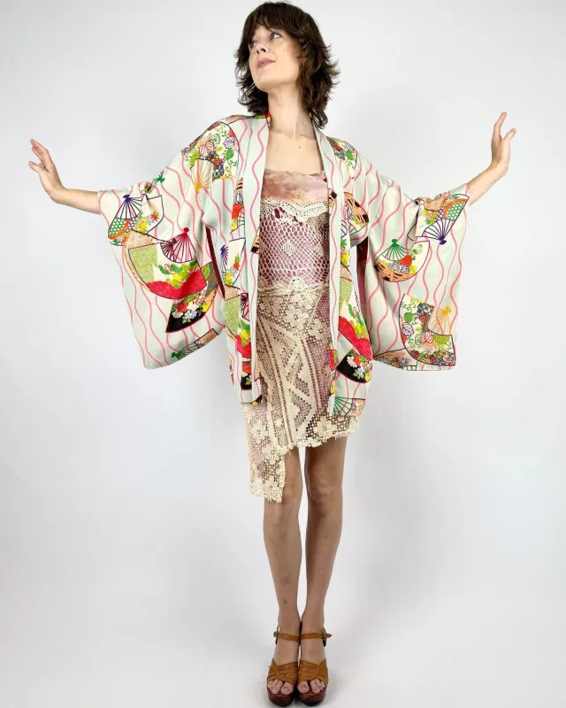 Fan of Yours Silk Kimono sold by Feathers Vintage
