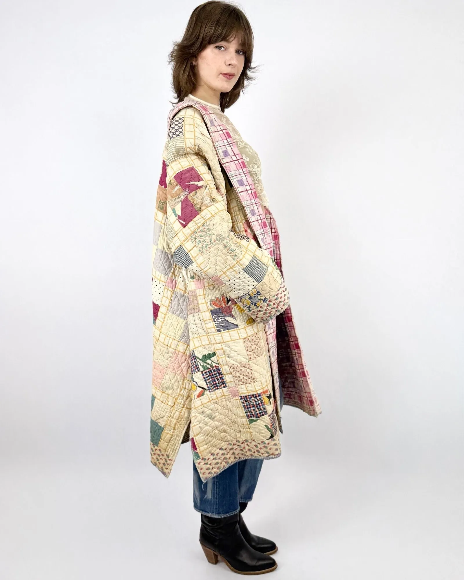 All Bundled Up Patchwork Quilt Duster sold by Feathers Vintage product image thumbnail 3
