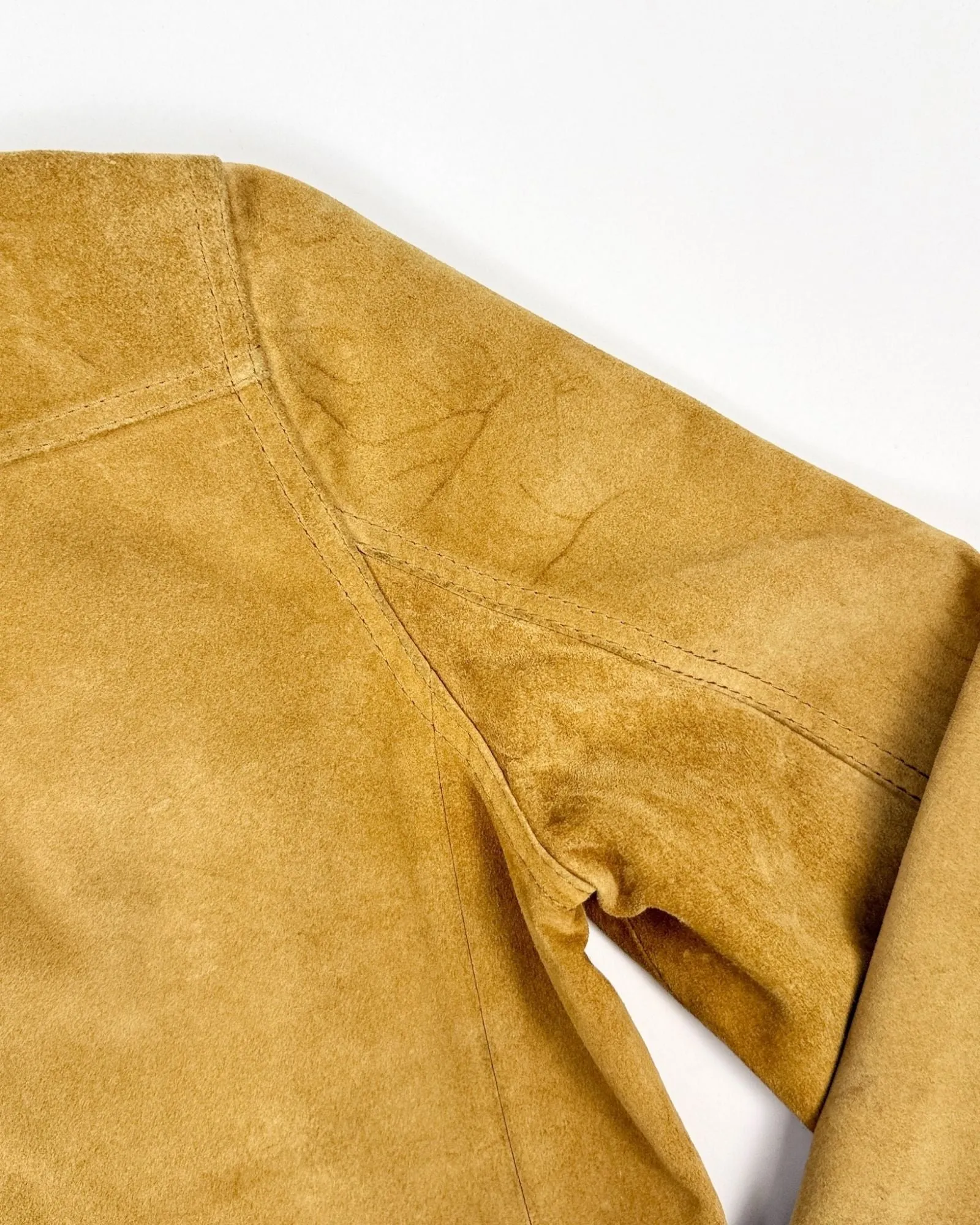 Barney's Tan Suede Snap Jacket sold by Feathers Vintage product image thumbnail 4
