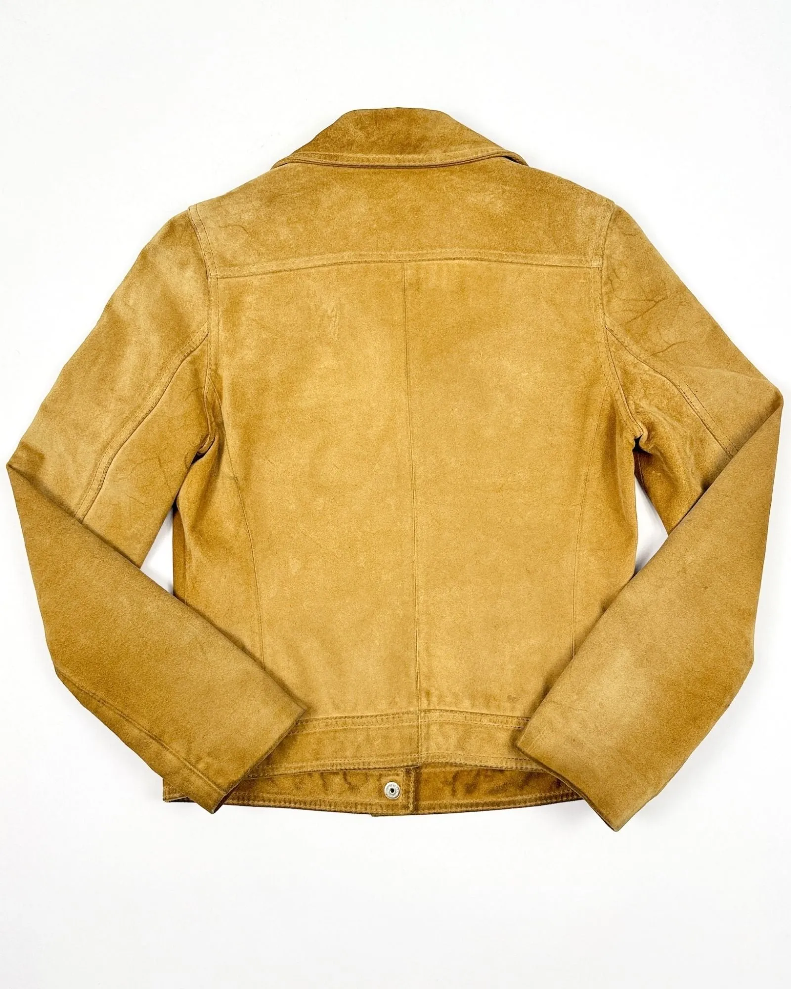 Barney's Tan Suede Snap Jacket sold by Feathers Vintage product image thumbnail 3