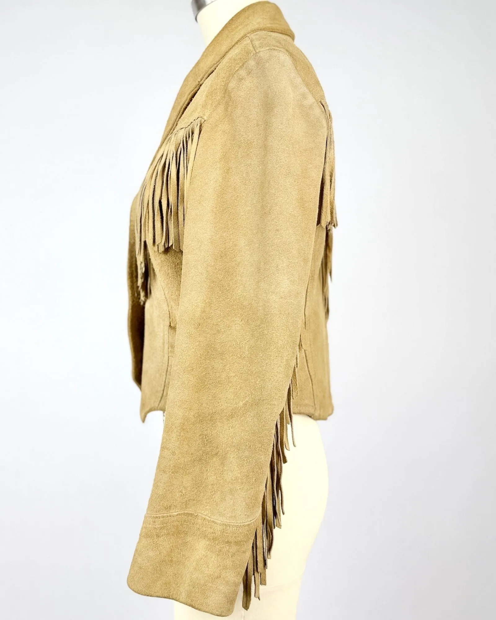 Pioneer Tan Suede Fringe Jacket sold by Feathers Vintage product image thumbnail 3