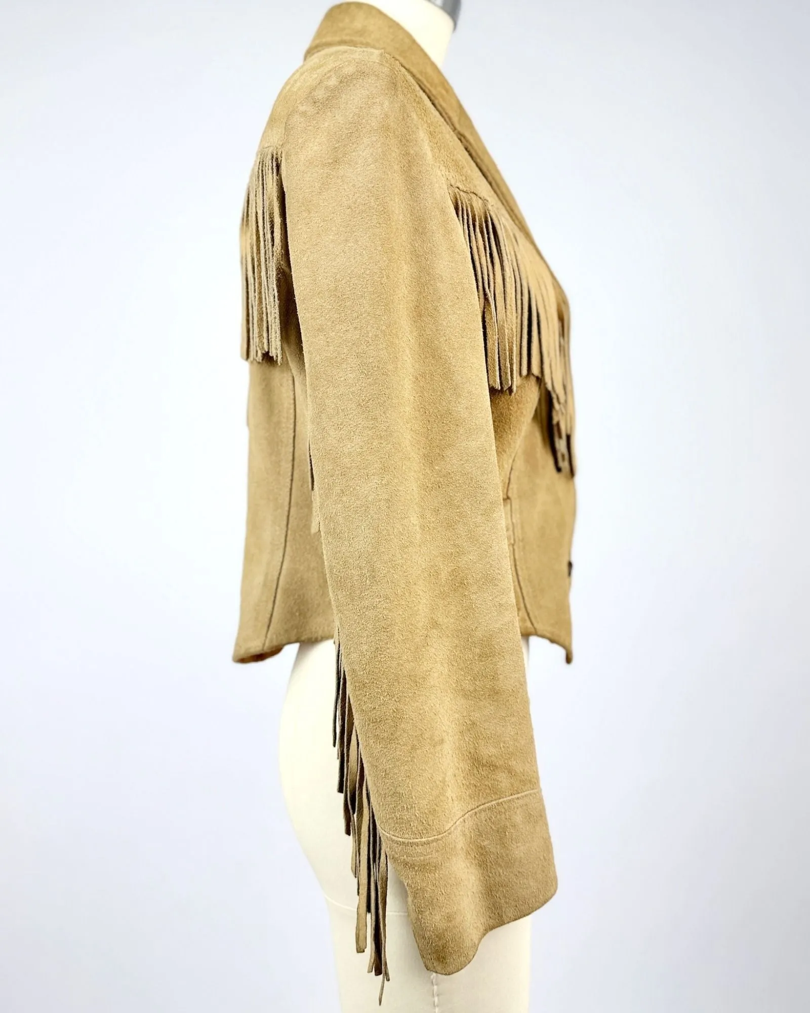 Pioneer Tan Suede Fringe Jacket sold by Feathers Vintage product image thumbnail 4