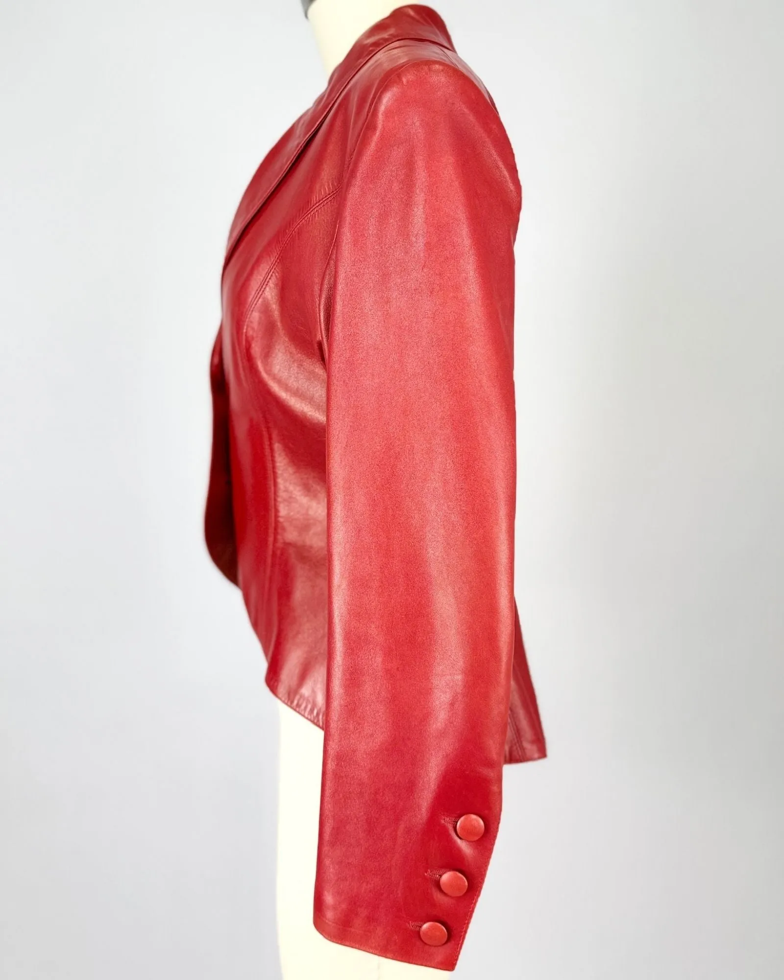 Charles Jourdan Red Leather Jacket sold by Feathers Vintage product image thumbnail 3