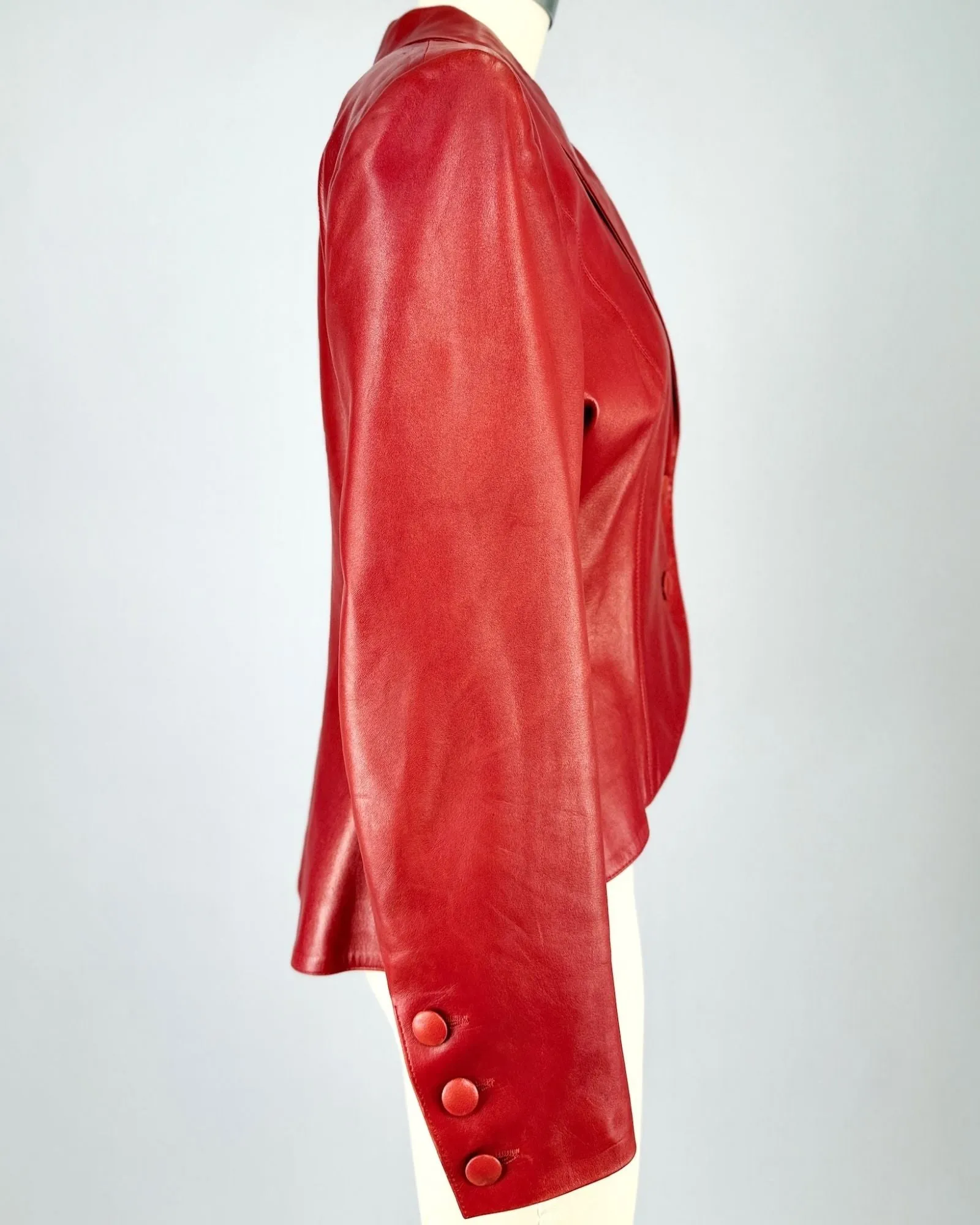 Charles Jourdan Red Leather Jacket sold by Feathers Vintage product image thumbnail 4