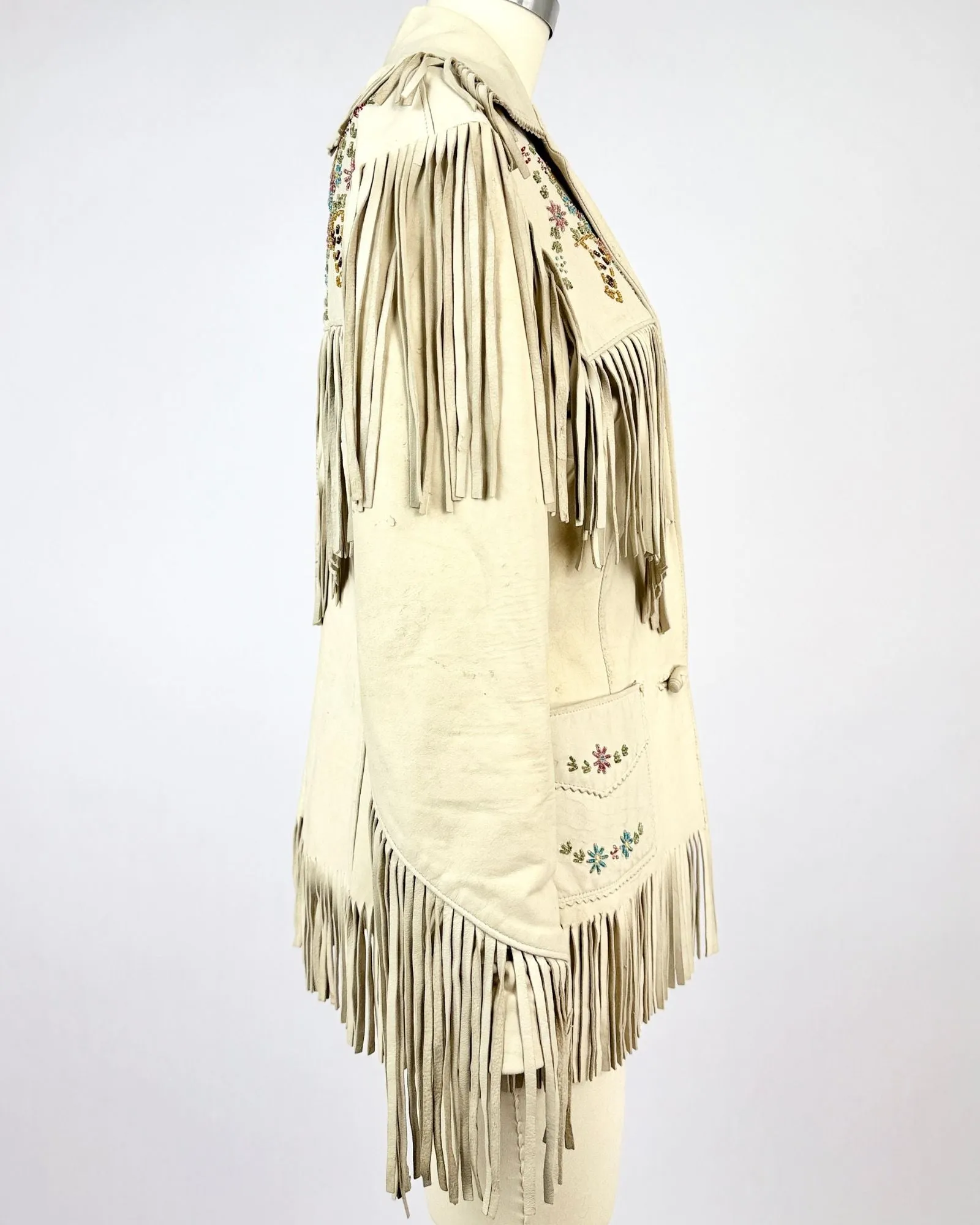 1950s Beaded Buckskin Jacket sold by Feathers Vintage product image thumbnail 4