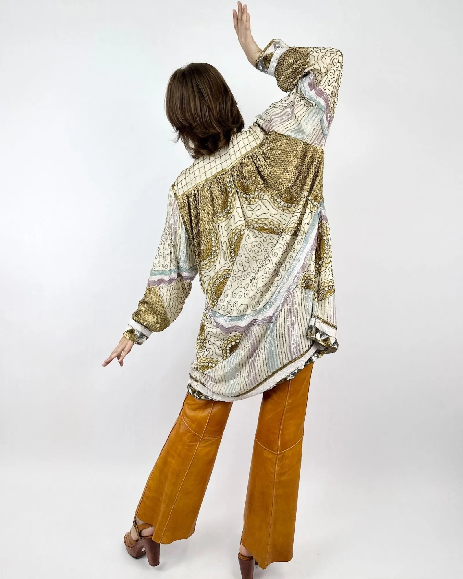 *Anniversary* 1980s Olympus Gold Sequin Jacket sold by Feathers Vintage product image thumbnail 4