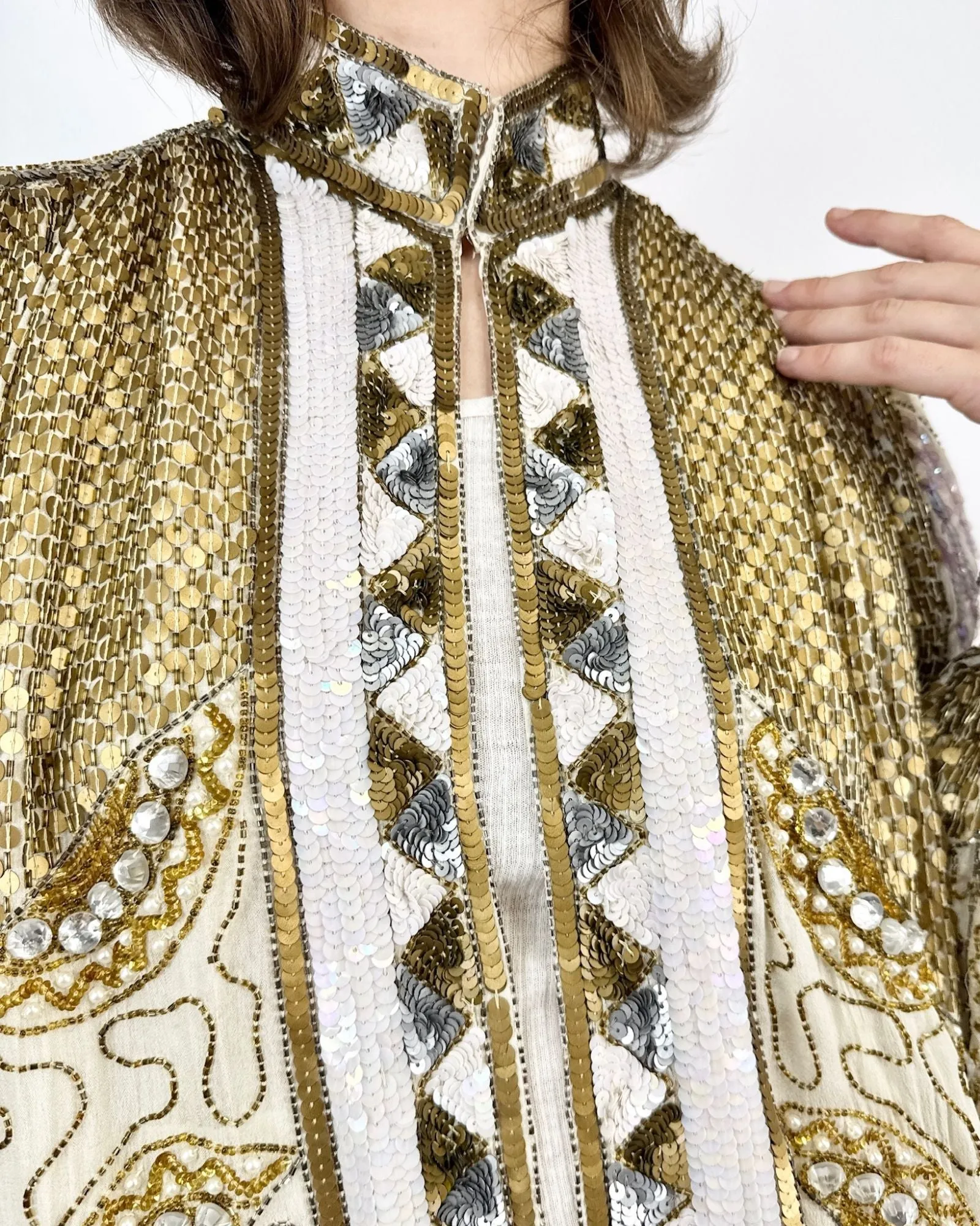 *Anniversary* 1980s Olympus Gold Sequin Jacket sold by Feathers Vintage product image thumbnail 2
