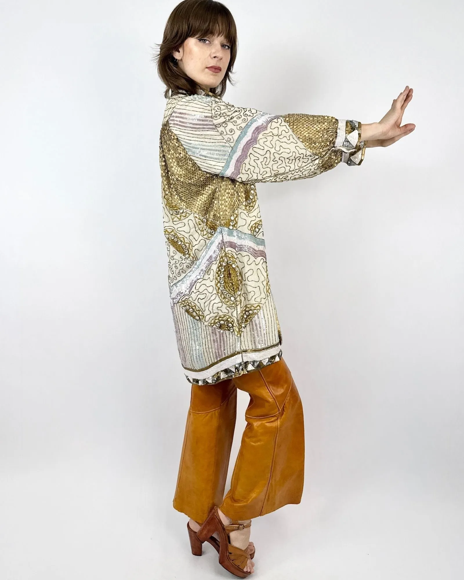 *Anniversary* 1980s Olympus Gold Sequin Jacket sold by Feathers Vintage product image thumbnail 3