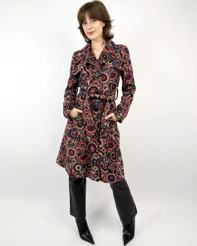 *Anniversary* 90s Betsey Johnson Floral Trench Coat sold by Feathers Vintage