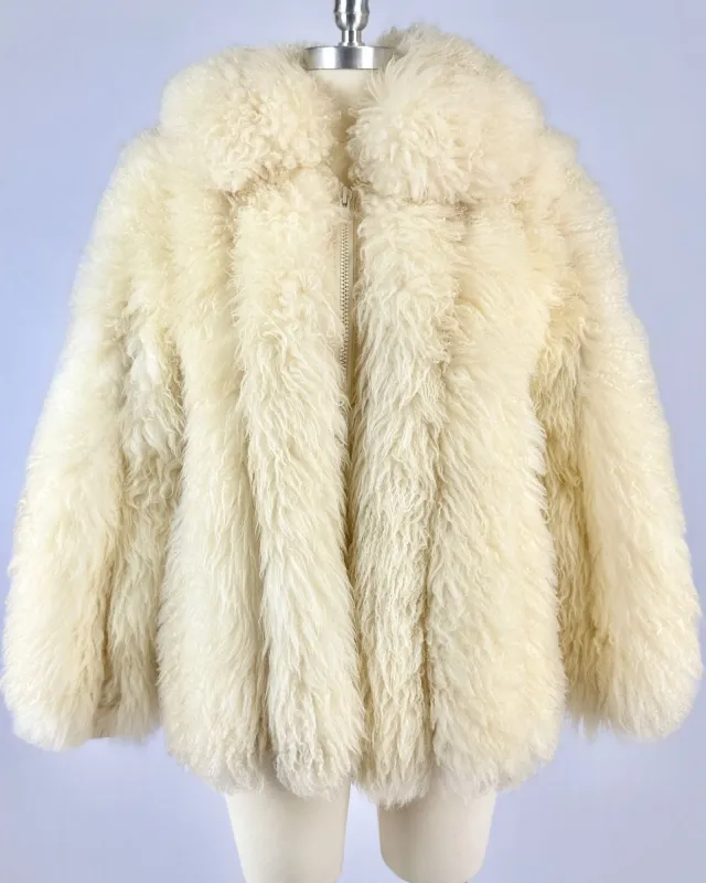 Alpine Wonders Cream Curly Lamb Coat sold by Feathers Vintage