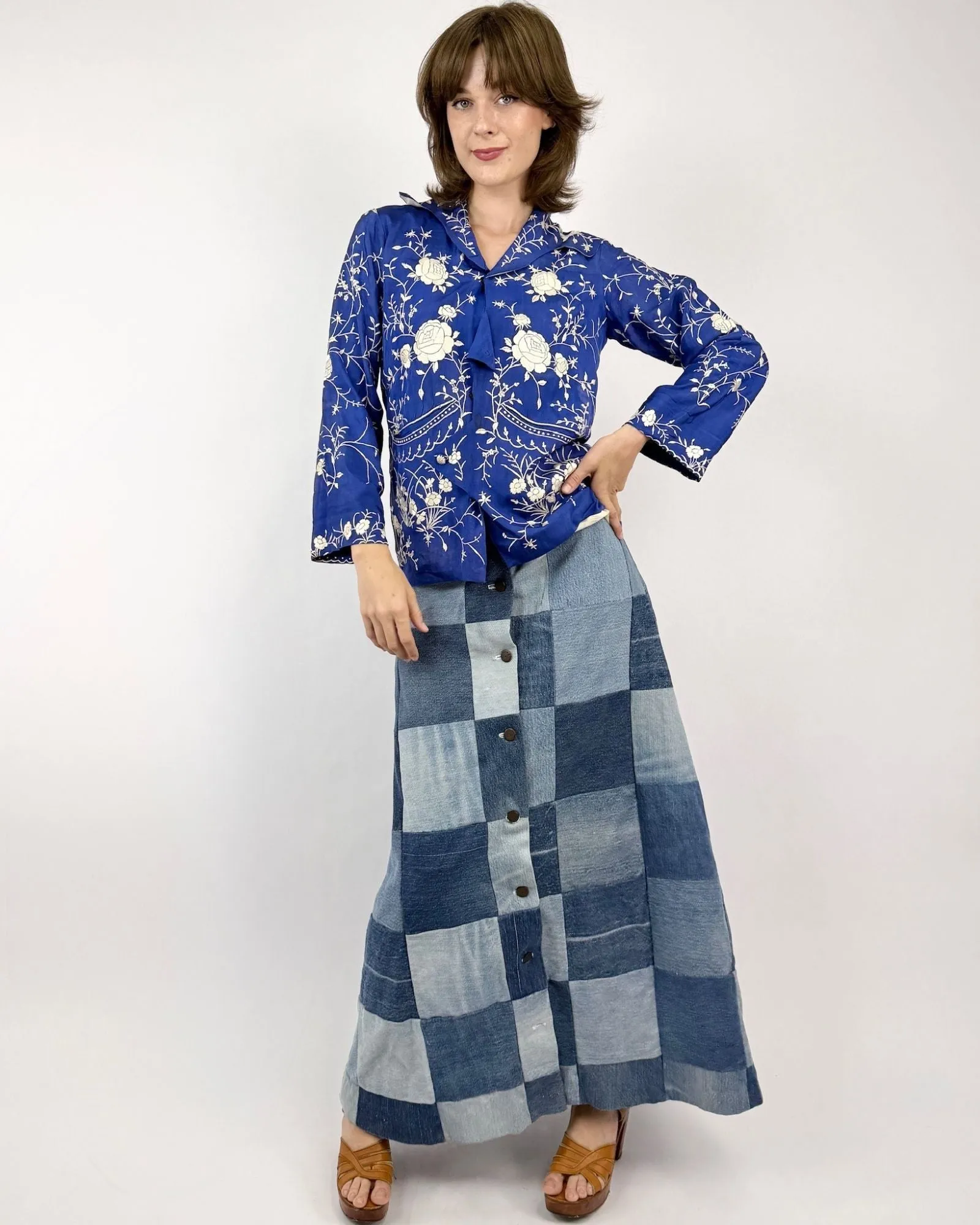 1920s Wise in Ways Embroidered Silk Jacket sold by Feathers Vintage product image thumbnail 5