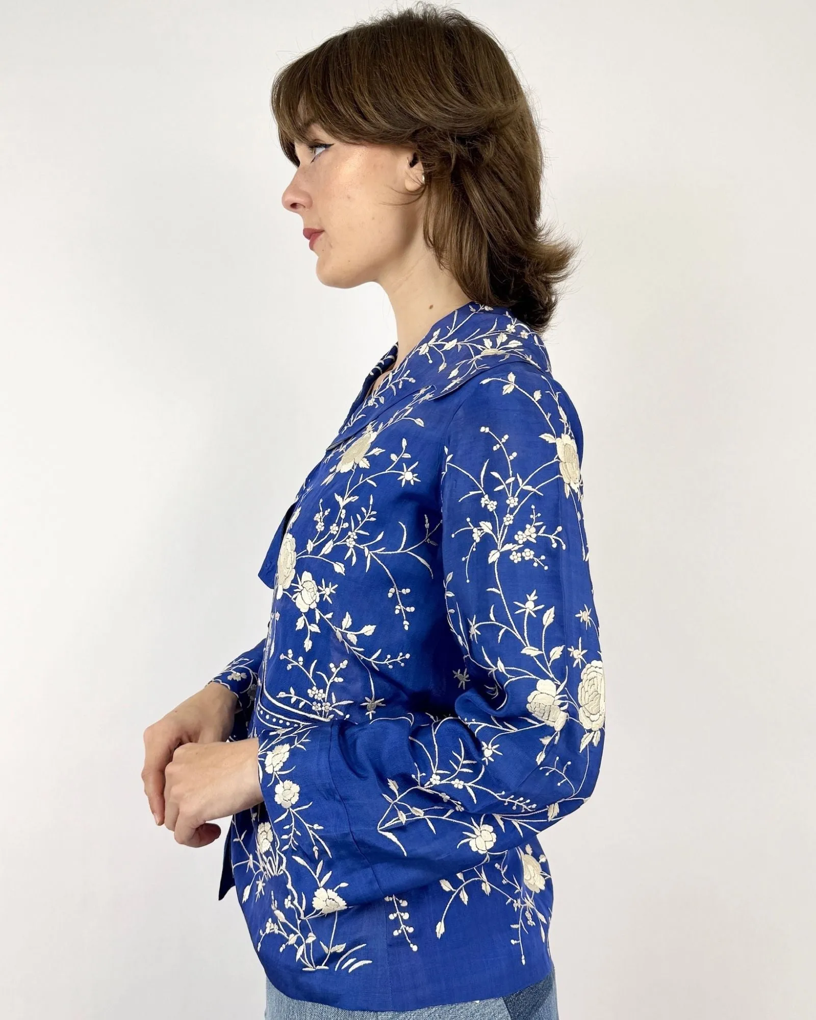 1920s Wise in Ways Embroidered Silk Jacket sold by Feathers Vintage product image thumbnail 3