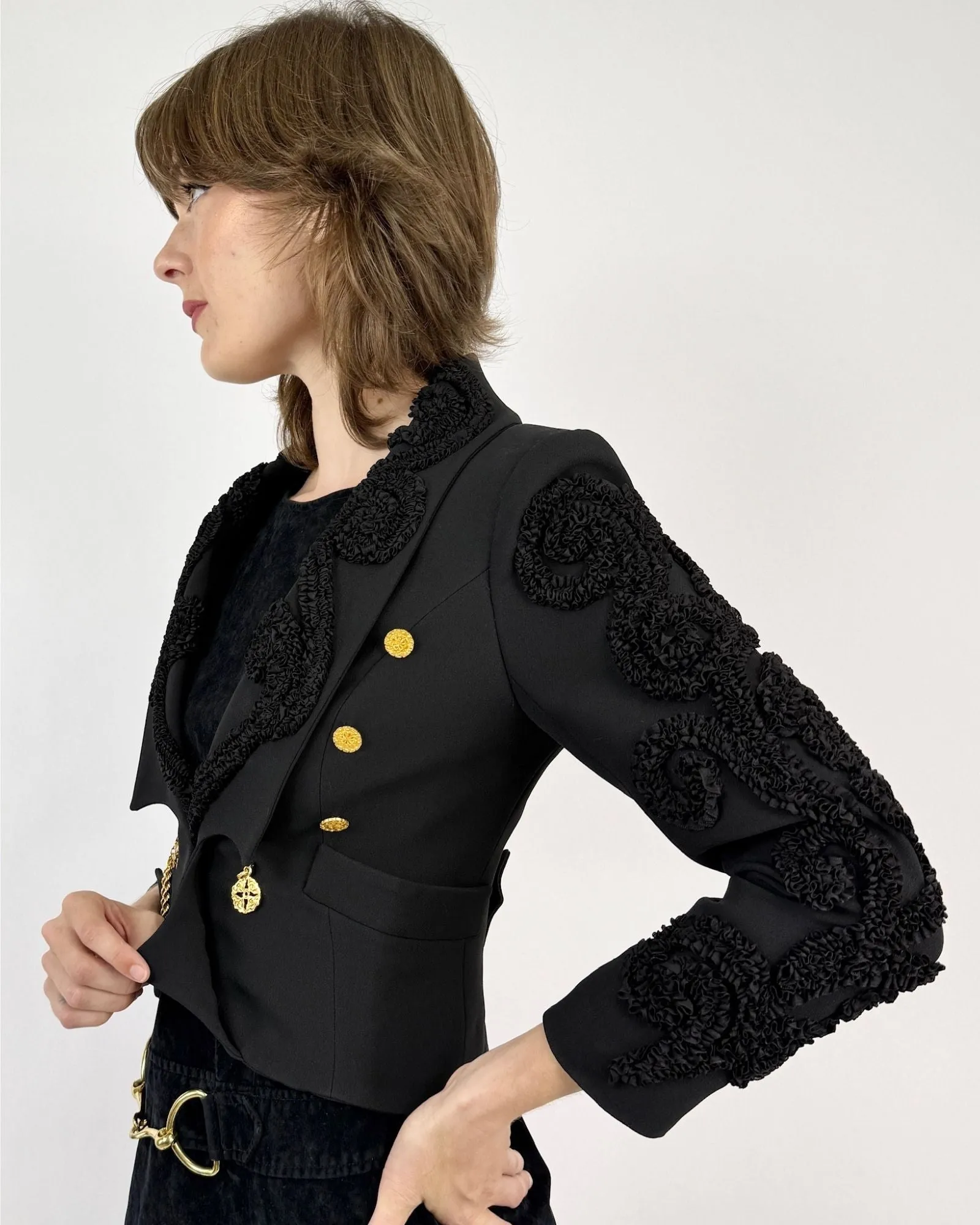Christian LaCroix Embellished Black Blazer sold by Feathers Vintage product image thumbnail 3