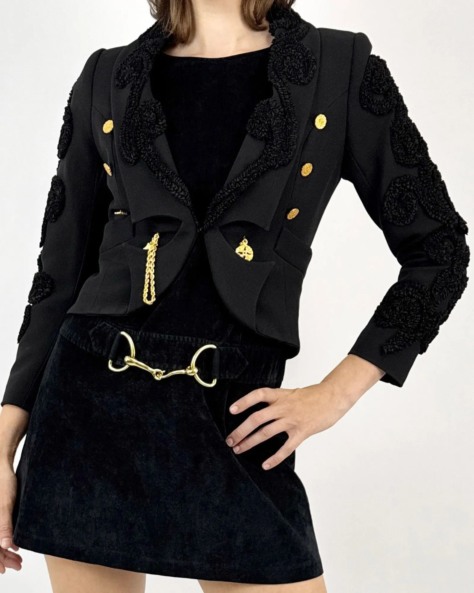 Christian LaCroix Embellished Black Blazer sold by Feathers Vintage