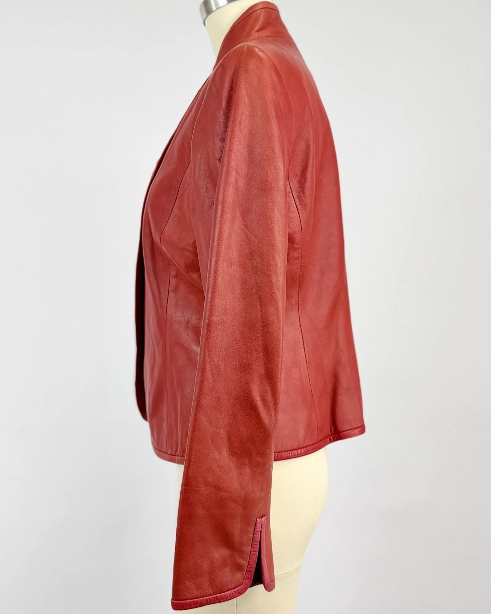 Ellen Tracy Red Leather Jacket sold by Feathers Vintage product image thumbnail 4