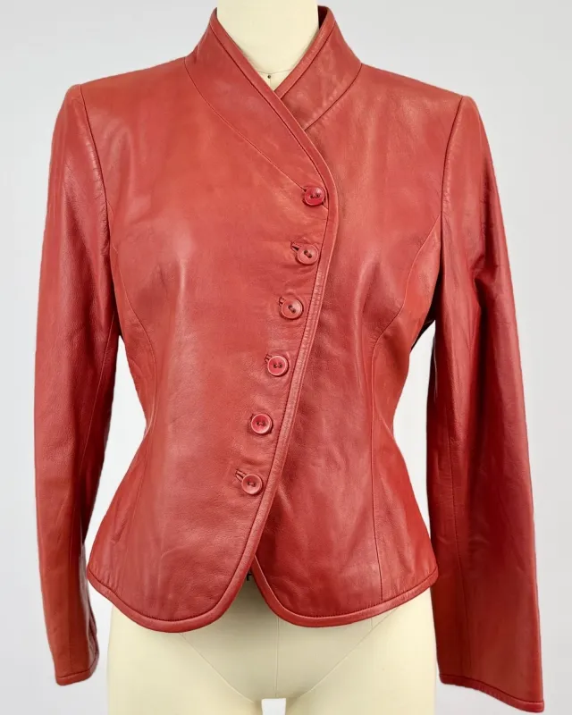 Ellen Tracy Red Leather Jacket sold by Feathers Vintage