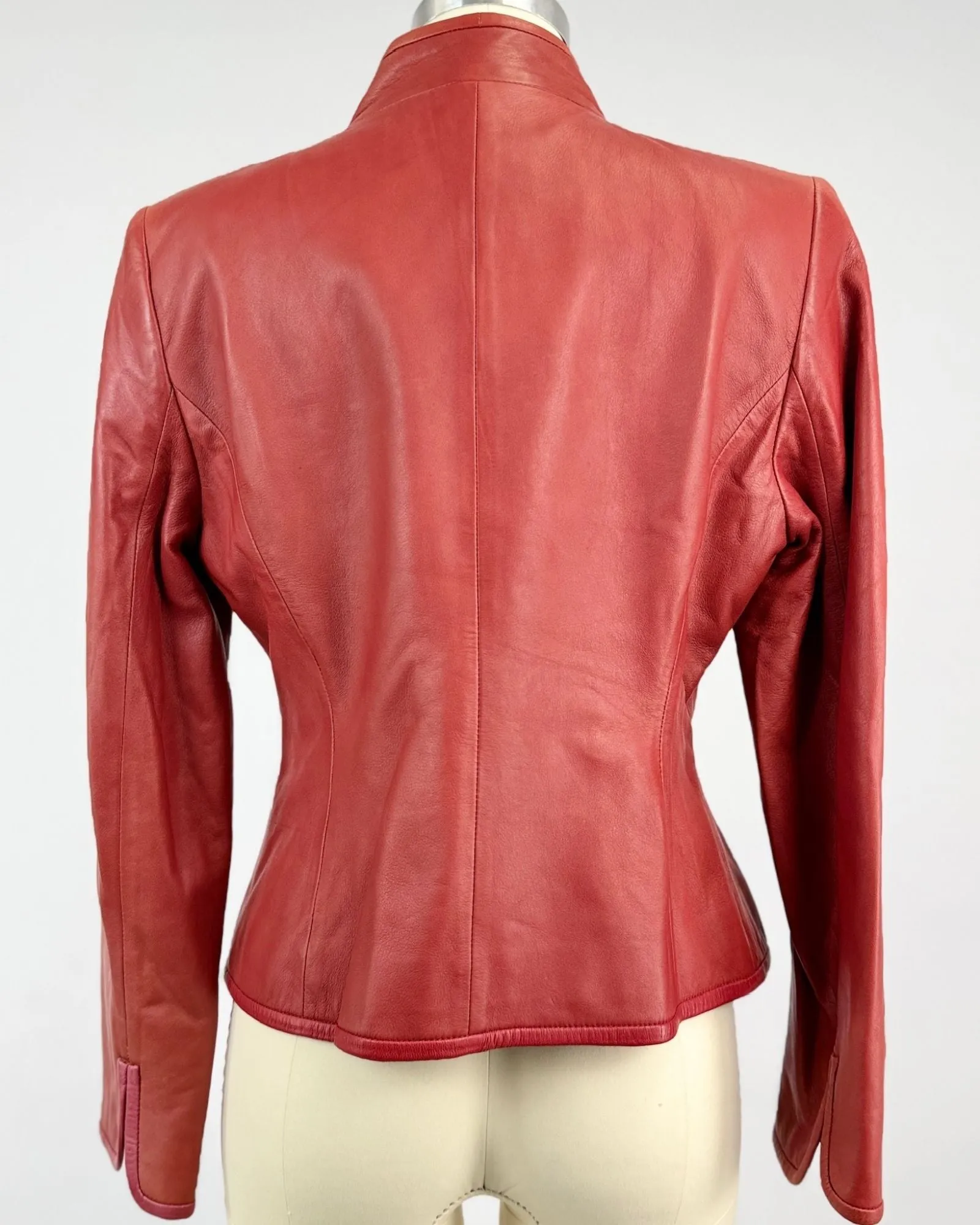 Ellen Tracy Red Leather Jacket sold by Feathers Vintage product image thumbnail 5