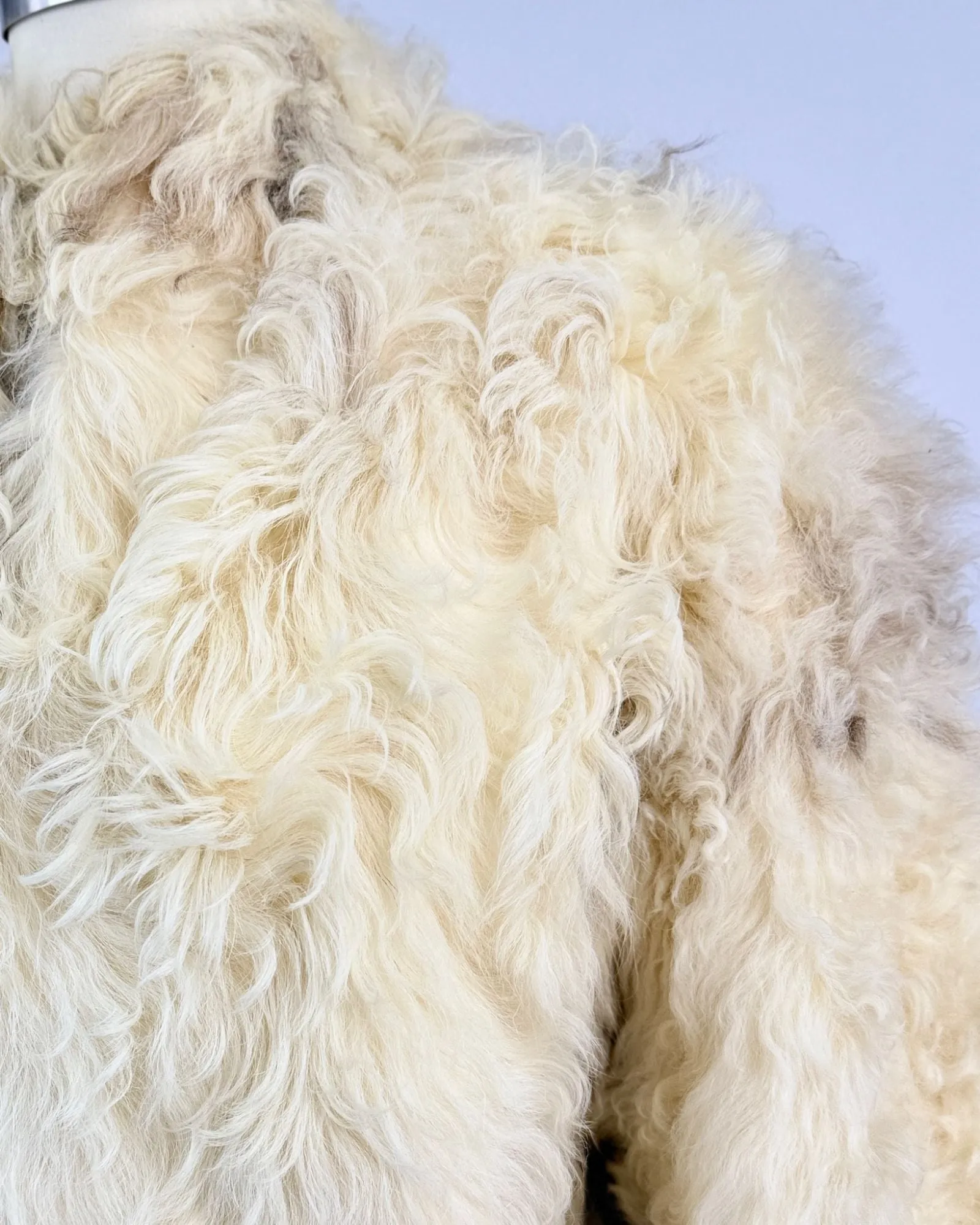 Cream Curly Lamb Coat sold by Feathers Vintage product image thumbnail 2