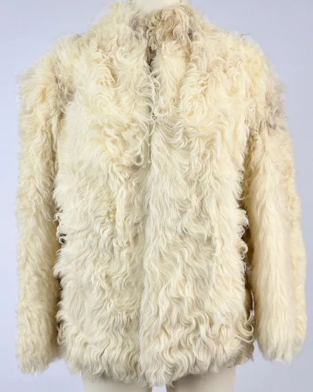 Cream Curly Lamb Coat sold by Feathers Vintage