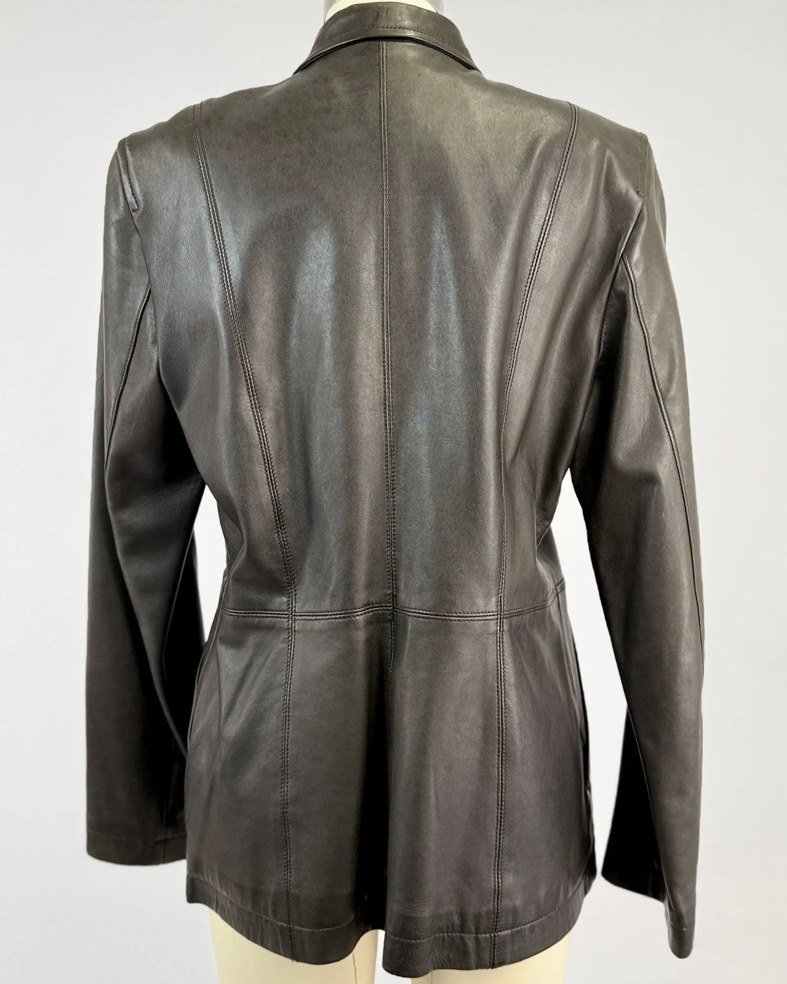 DKNY Black Leather Jacket sold by Feathers Vintage product image thumbnail 5