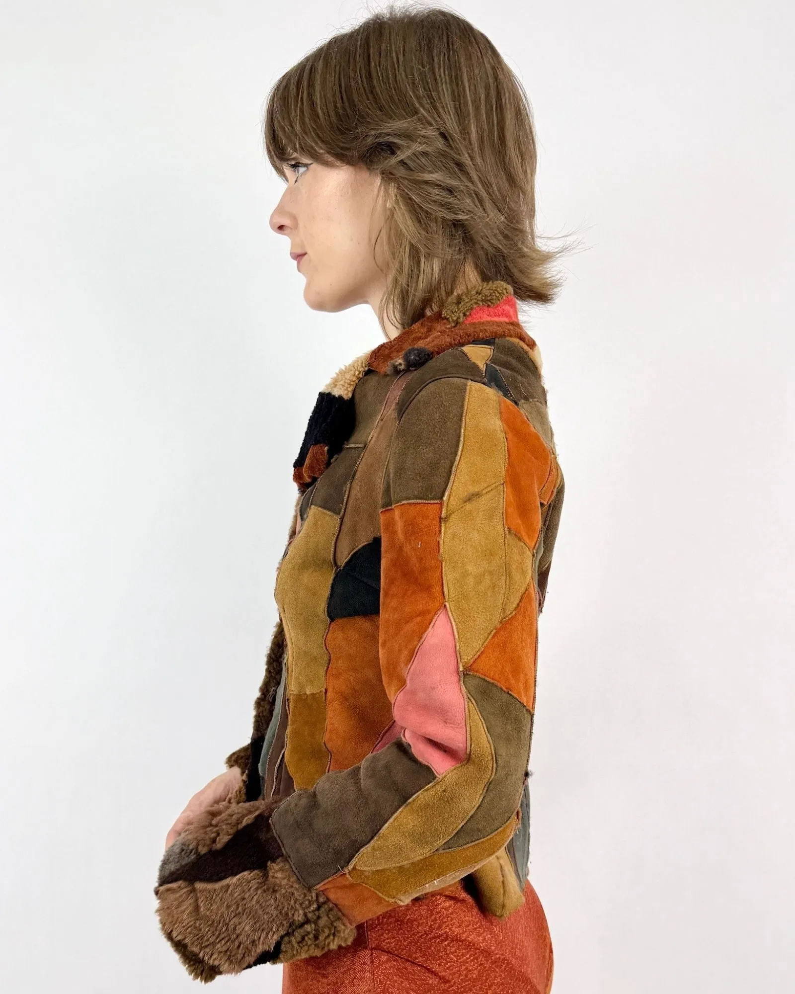 Mosaic of Winter Patchwork Suede Jacket sold by Feathers Vintage product image thumbnail 4