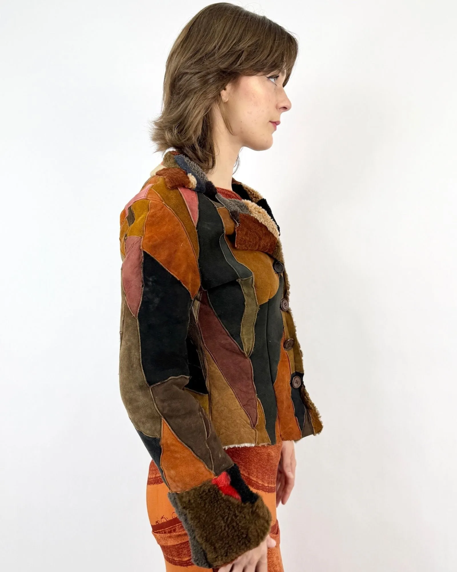 Mosaic of Winter Patchwork Suede Jacket sold by Feathers Vintage product image thumbnail 3