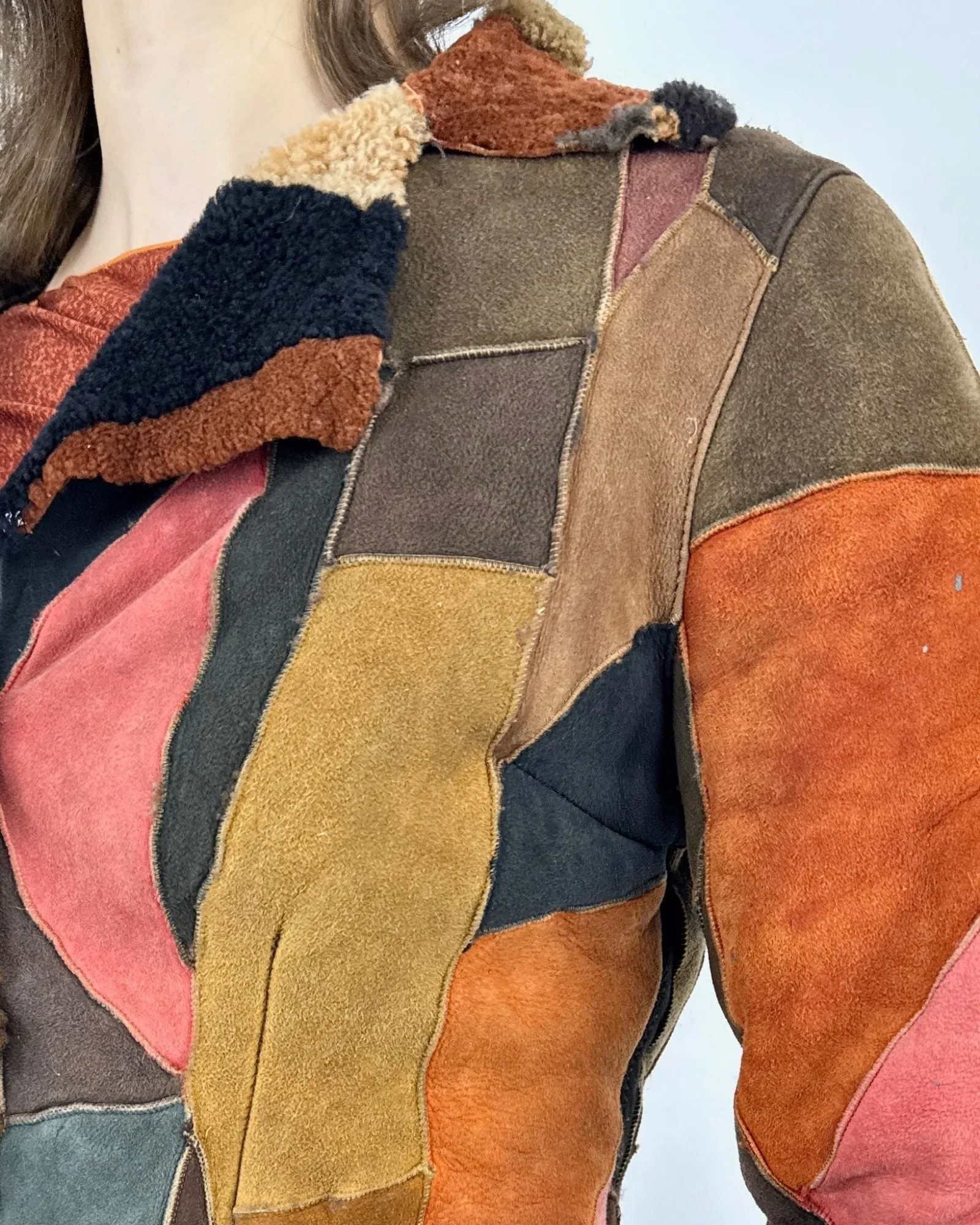 Mosaic of Winter Patchwork Suede Jacket sold by Feathers Vintage product image thumbnail 2