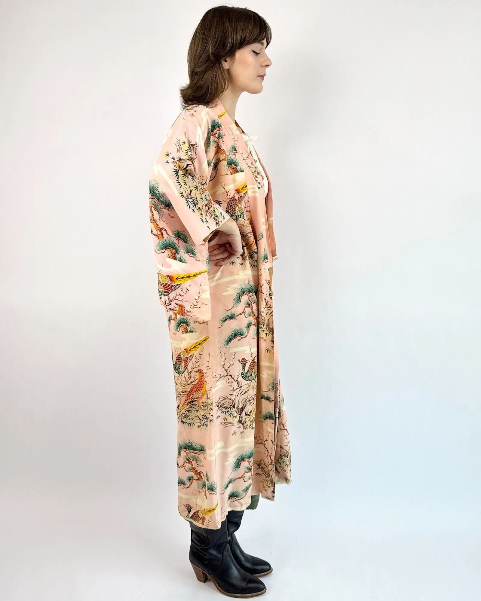 Open to Adventure Pink Pheasant Kimono sold by Feathers Vintage product image thumbnail 4