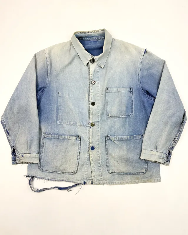 Blue French Workwear Jacket sold by Feathers Vintage