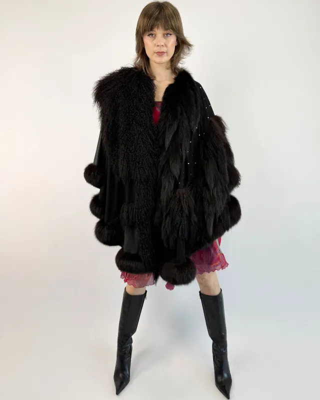 Szor-Diener Curly Lamb Cape sold by Feathers Vintage