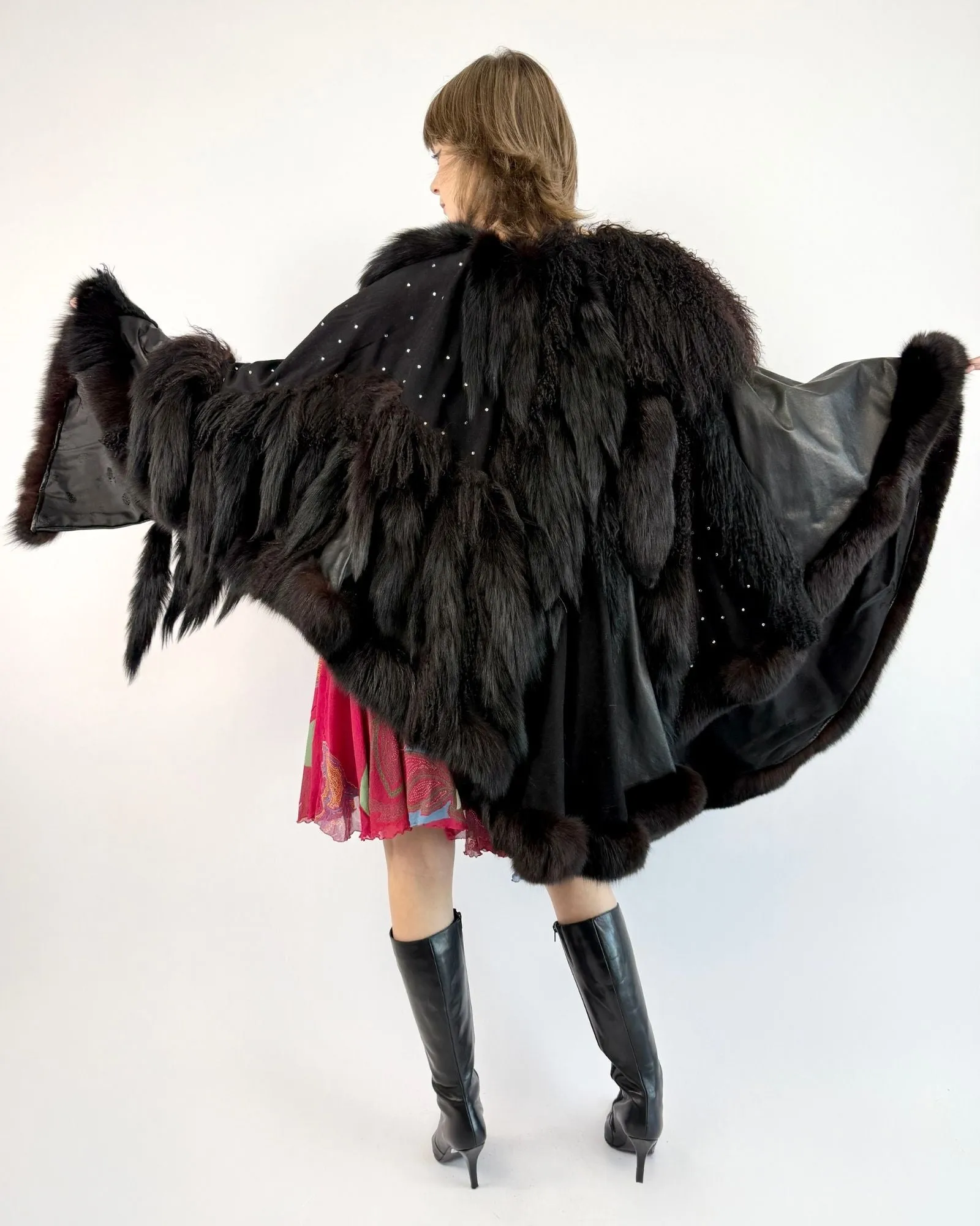 Szor-Diener Curly Lamb Cape sold by Feathers Vintage product image thumbnail 5