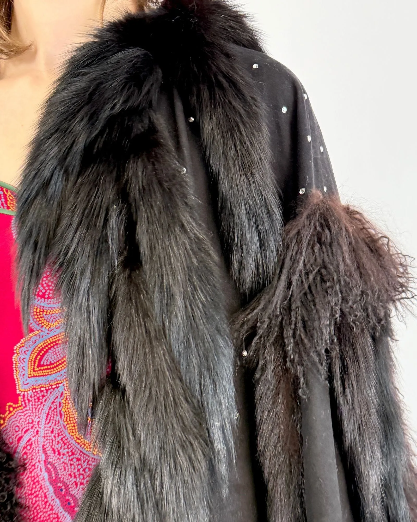 Szor-Diener Curly Lamb Cape sold by Feathers Vintage product image thumbnail 2