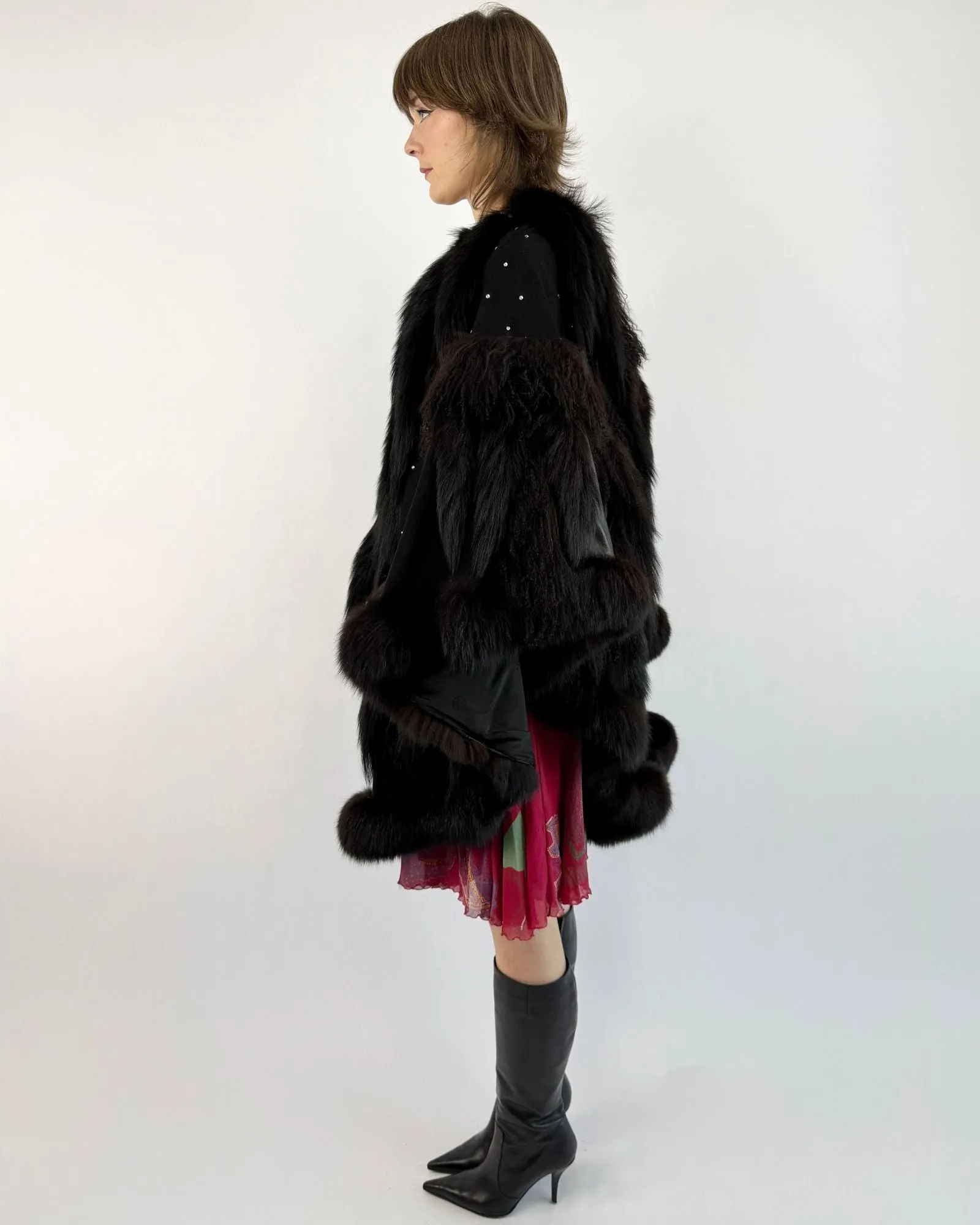 Szor-Diener Curly Lamb Cape sold by Feathers Vintage product image thumbnail 4