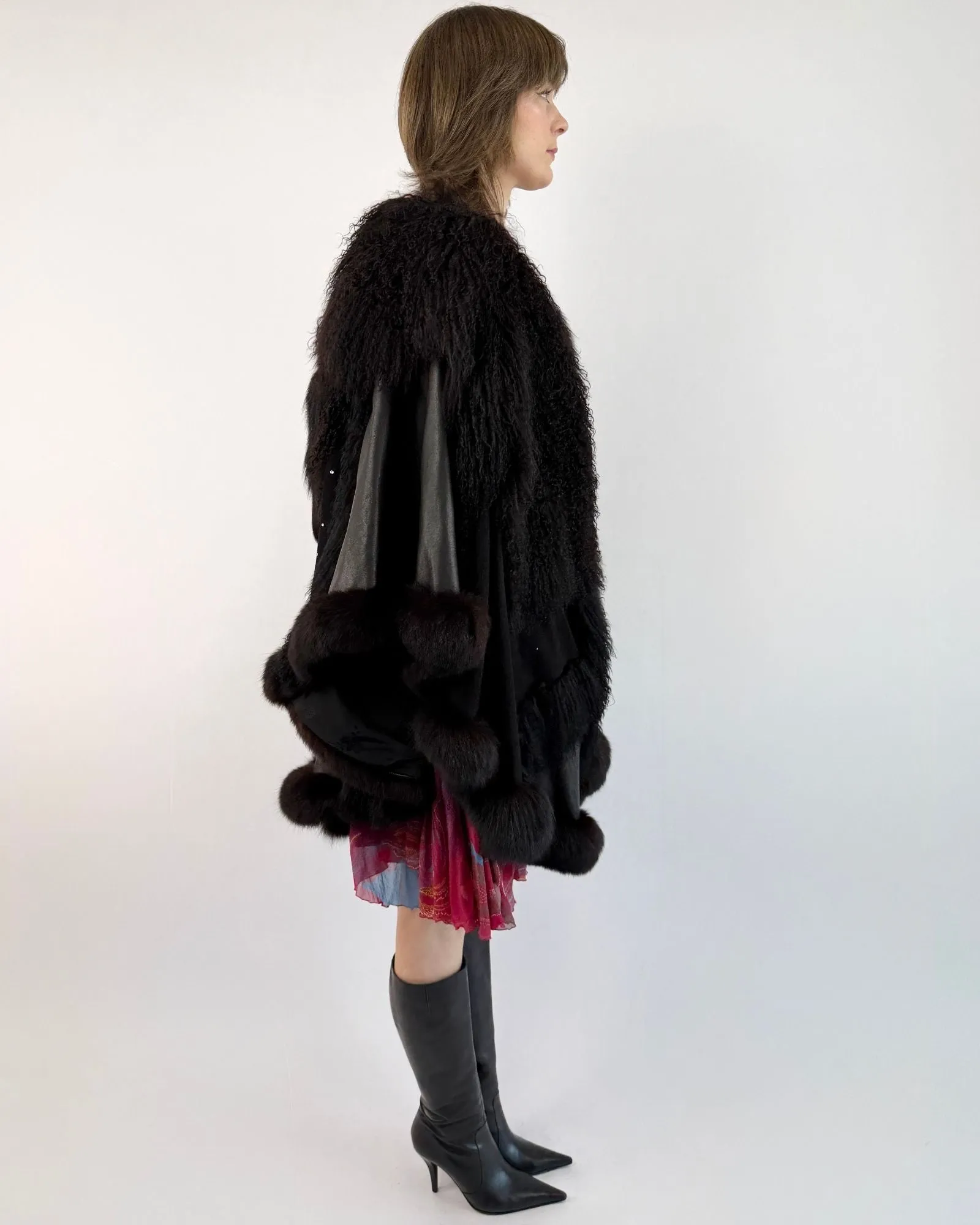 Szor-Diener Curly Lamb Cape sold by Feathers Vintage product image thumbnail 3